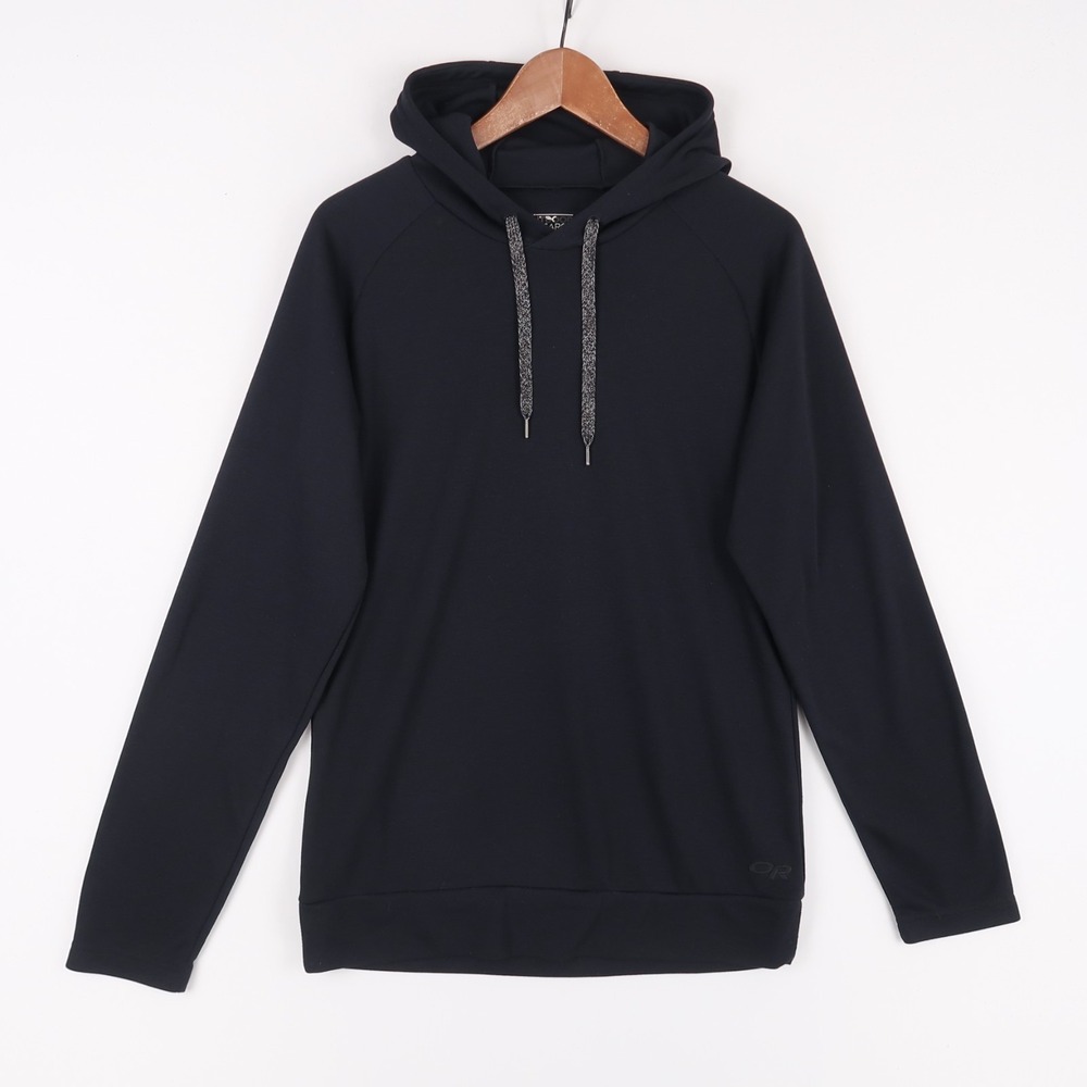 Outdoor Research Blackridge Hoody Mens S Black Wool Blend Pullover Long Sleeve